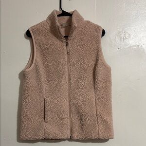 CALIA by Carrie Underwood Womens Sherpa Fleece Vest Full Zip Pink Size L